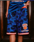 A BATHING APE BAPE x M&N NBA NEW YORK KNICKS SWINGMAN SHORTS