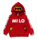 A BATHING APE BAPE KIDS BAPE MILO PLUSH DOLL ZIP HOODIE