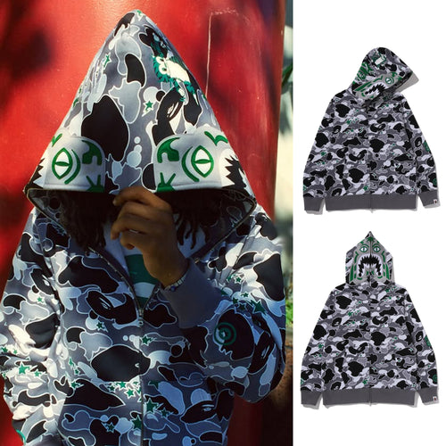 A BATHING APE BAPE x HIDDEN STA CAMO TIGER FULL ZIP HOODIE