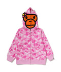 A BATHING APE BAPE KIDS BABY LISA ABC CAMO ZIP HOODIE