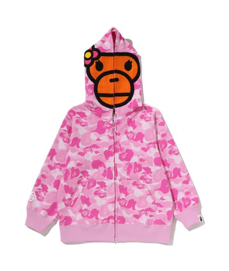 A BATHING APE BAPE KIDS BABY LISA ABC CAMO ZIP HOODIE