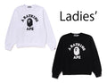 A BATHING APE Ladies' COLLEGE CREWNECK SWEAT SHIRT