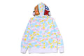 A BATHING APE MULTI CAMO SHARK FULL ZIP HOODIE