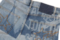 A BATHING APE OVERALL LASERED RELAXED FIT 13OZ DENIM PANTS
