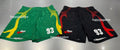 A BATHING APE APE FLAME MONOGRAM JACQUARD RELAXED FIT FOOTBALL SHORTS