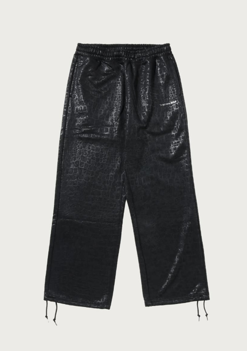 A BATHING APE CROC PATTERN LOGO RELAXED FIT SWEAT PANTS