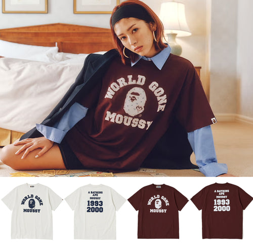 トップス MOUSSY A BATHING APE COLLEGE PATCH TEE MOUSSY A BATHING APE COLLEGE PATCH TEE A BATHING APE X