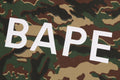 A BATHING APE Ladies' GLITCH WOODLAND CAMO BAPE CROPPED L/S TEE