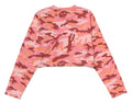 A BATHING APE Ladies' GLITCH WOODLAND CAMO BAPE CROPPED L/S TEE
