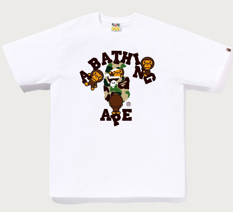 A BATHING APE ABC CAMO COLLEGE MILO TEE