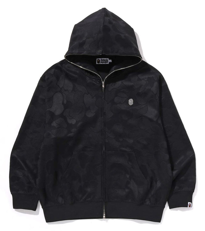 A BATHING APE SOLID CAMO JACQUARD ONE POINT RELAXED FIT ZIP HOODIE