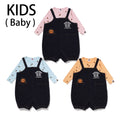 A BATHING APE BAPE KIDS BABY MILO MONOGRAM SALOPETTE LAYERED ROMPERS