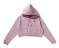 A BATHING APE Ladies' APE HEAD ONE POINT CROPPED PULLOVER HOODIE