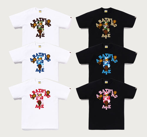 A BATHING APE ABC CAMO COLLEGE MILO TEE