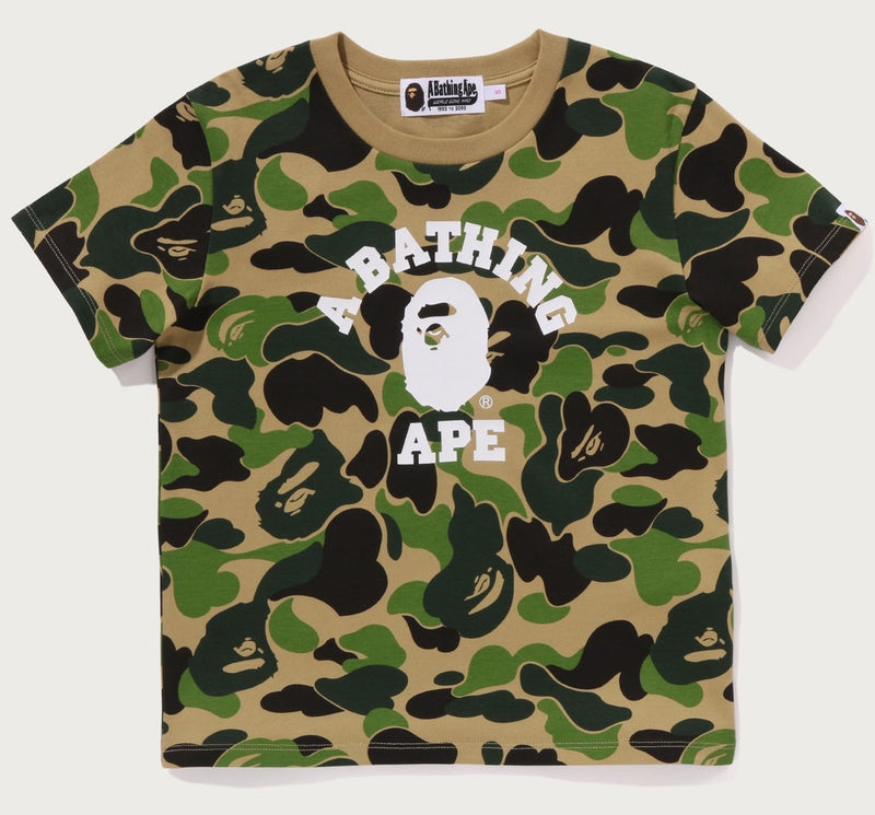 A BATHING APE Ladies' ABC CAMO COLLEGE MINI TEE