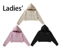 A BATHING APE Ladies' APE HEAD ONE POINT CROPPED PULLOVER HOODIE