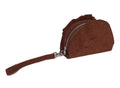 A BATHING APE APE HEAD SUEDE EMBOSSED POUCH