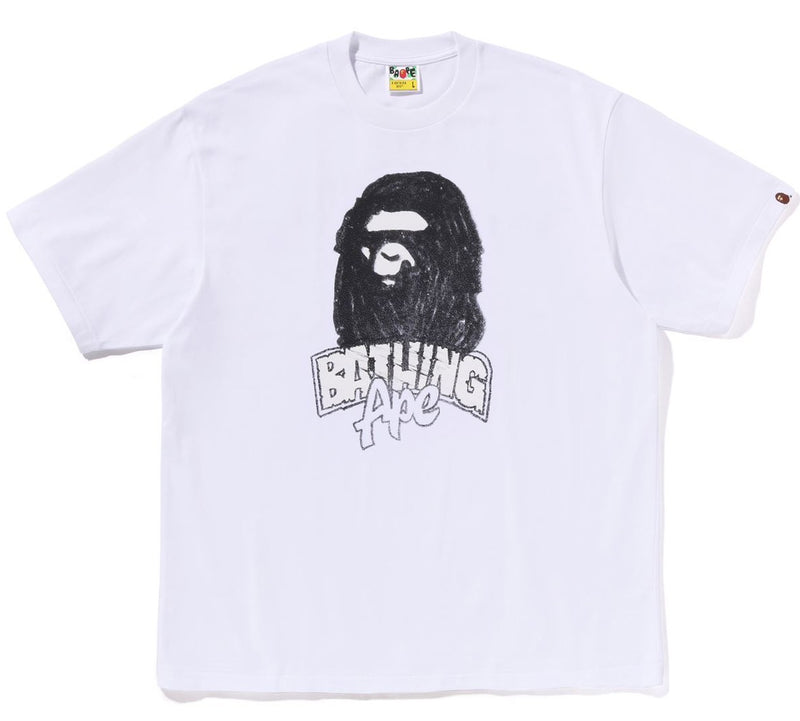A BATHING APE HAND DRAW APE HEAD RELAXED FIT TEE