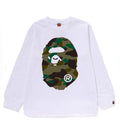 A BATHING APE BAPE KIDS 1ST CAMO BIG APE HEAD L/S TEE - happyjagabee store