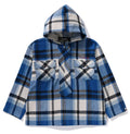 A BATHING APE Ladies' BAPE CHECK HALF ZIP HOODIE SHIRT