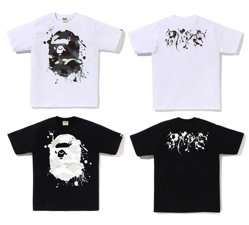 A BATHING APE CITY CAMO PAINTING APE HEAD TEE