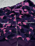 A BATHING APE COLOR CAMO SHARK BOA CROPPED FIT ZIP HOODIE
