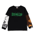 A BATHING APE BAPE KIDS BABY MILO SKULL LAYERED SLEEVE L/S TEE