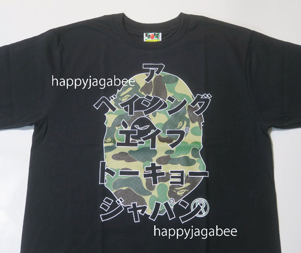 A BATHING APE ABC CAMO JAPANESE LETTERS L/S TEE