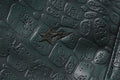 A BATHING APE CROC PATTERN LEATHER KNEE LENGTH PANTS