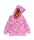 A BATHING APE BAPE KIDS BABY LISA ABC CAMO ZIP HOODIE