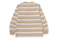 A BATHING APE STRIPE ONE POINT RELAXED FIT POCKET L/S TEE