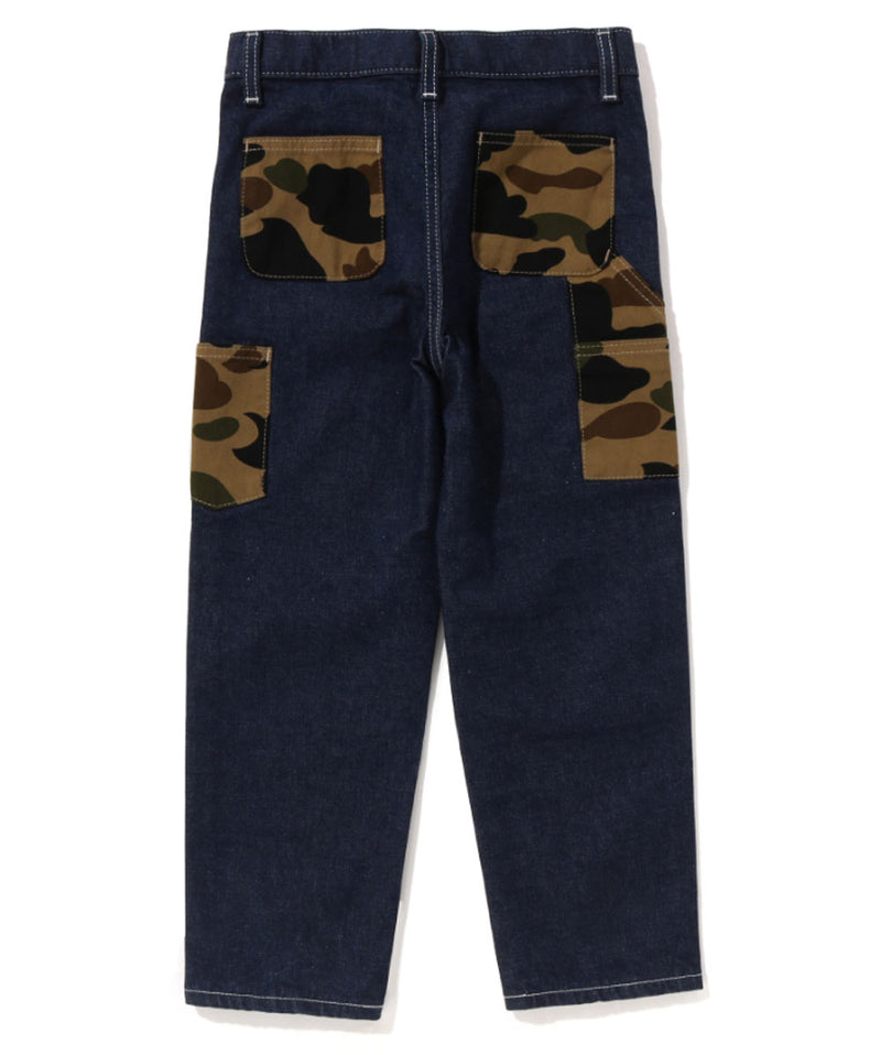 A BATHING APE BAPE KIDS 1ST CAMO POCKET PAINTER DENIM PANTS