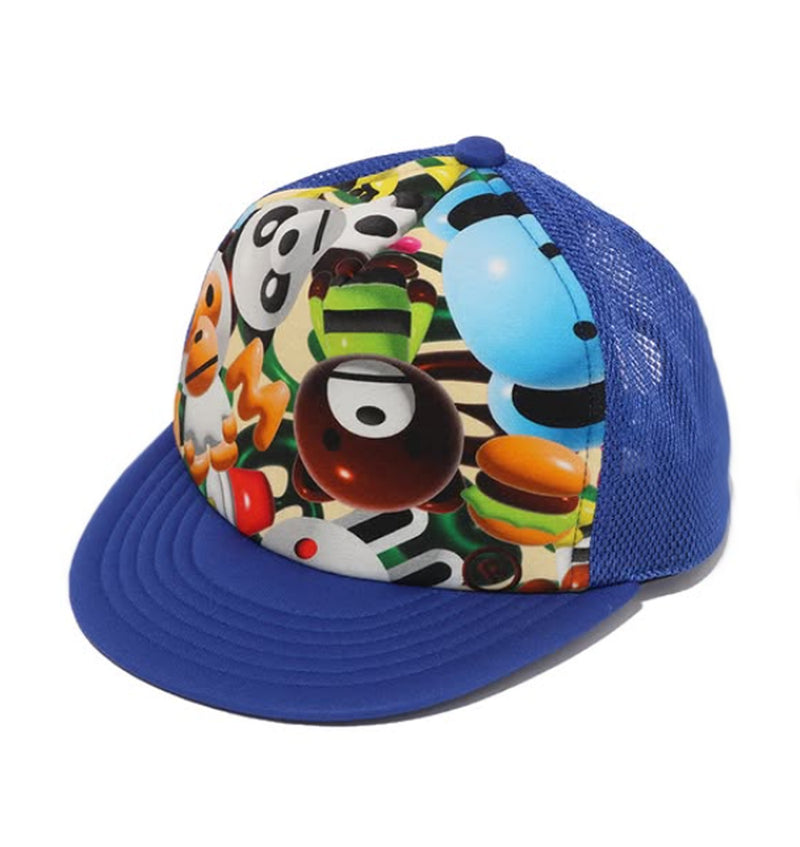 A BATHING APE BAPE KIDS 3D MILO ALL FRIENDS MESH CAP