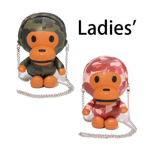 A BATHING APE Ladies' 1ST CAMO BABY MILO PU SHOULDER BAG