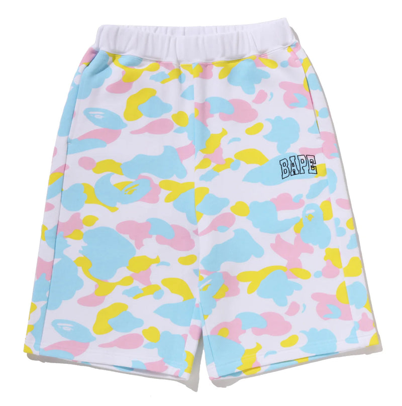 A BATHING APE Ladies' NEW MULTI CAMO SWEAT SHORTS