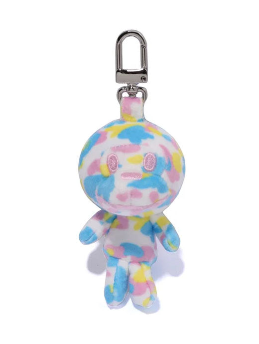A BATHING APE Ladies' NEW MULTI CAMO BABY MILO PLUSH DOLL KEY CHAIN