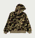 A BATHING APE COLOR CAMO SHARK BOA CROPPED FIT ZIP HOODIE