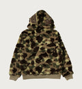 A BATHING APE COLOR CAMO SHARK BOA CROPPED FIT ZIP HOODIE