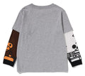 A BATHING APE BAPE KIDS BABY MILO SKULL LAYERED SLEEVE L/S TEE