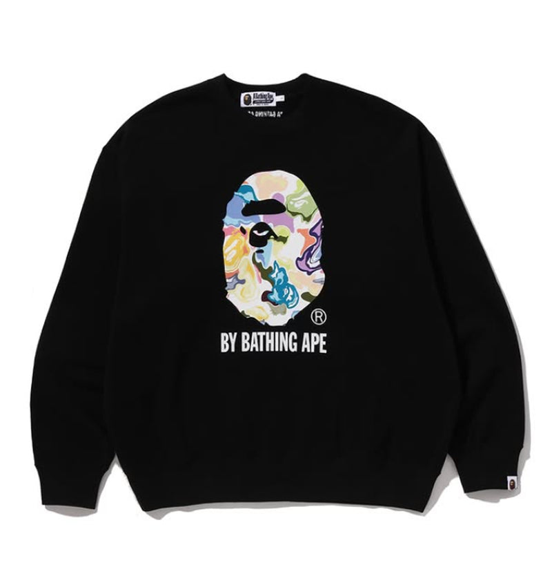 A BATHING APE ART CAMO BY BATHING APE RELAXED FIT CREWNECK SWEAT SHIRT