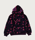 A BATHING APE COLOR CAMO SHARK BOA CROPPED FIT ZIP HOODIE
