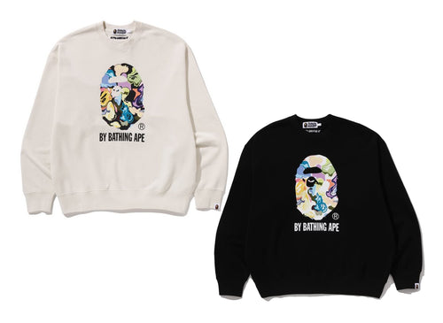 A BATHING APE ART CAMO BY BATHING APE RELAXED FIT CREWNECK SWEAT SHIRT