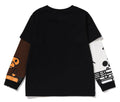 A BATHING APE BAPE KIDS BABY MILO SKULL LAYERED SLEEVE L/S TEE