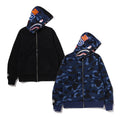 A BATHING APE COLOR CAMO REVERSIBLE SHARK FULL ZIP HOODIE