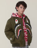 A BATHING APE BAPE KIDS SHARK MA-1 JACKET