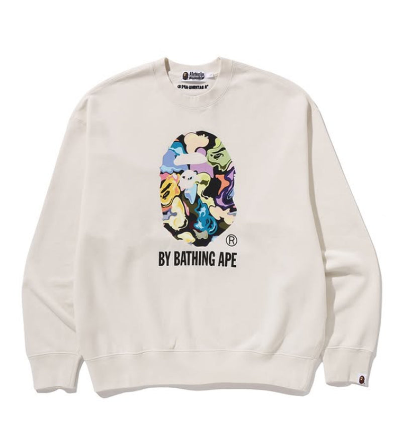 A BATHING APE ART CAMO BY BATHING APE RELAXED FIT CREWNECK SWEAT SHIRT