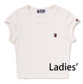 A BATHING APE Ladies' STA PATTERN JACQUARD APE HEAD ONE POINT CROPPED TEE
