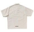 A BATHING APE BAPE STRIPE HALF-ZIP S/S SHIRT