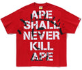 A BATHING APE SPRAY PRINT COLLEGE RELAXED FIT TEE