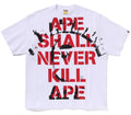 A BATHING APE SPRAY PRINT COLLEGE RELAXED FIT TEE